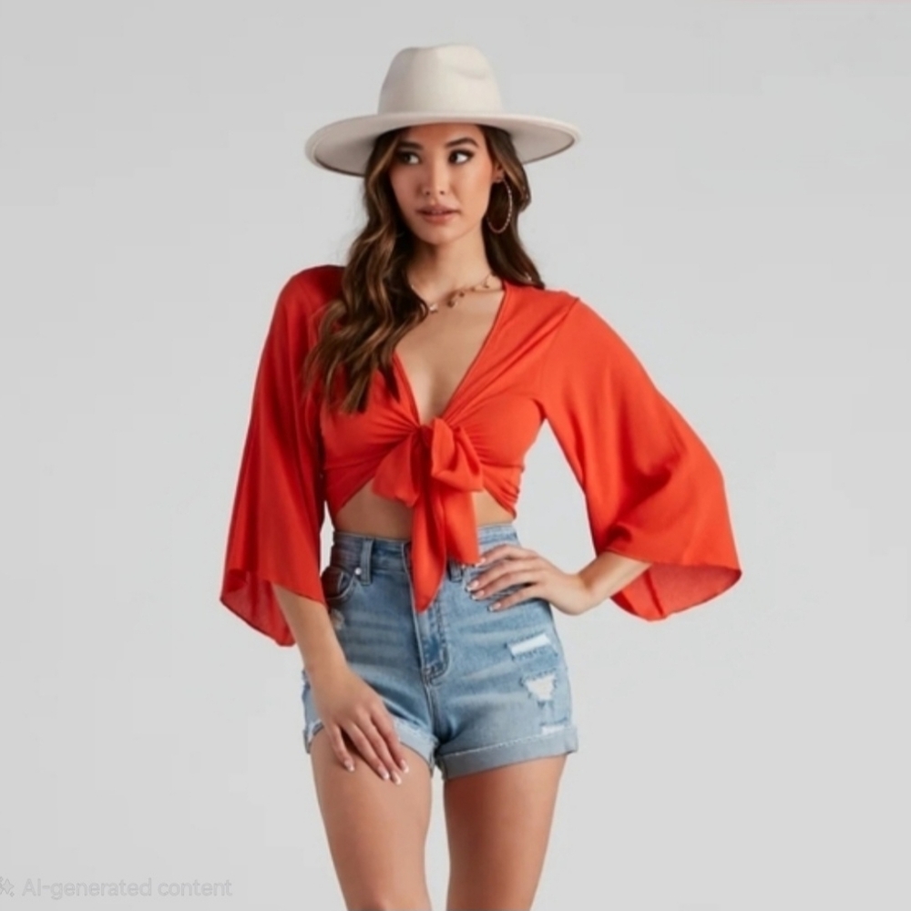 Windsor Coral Tie-Front Cardigan